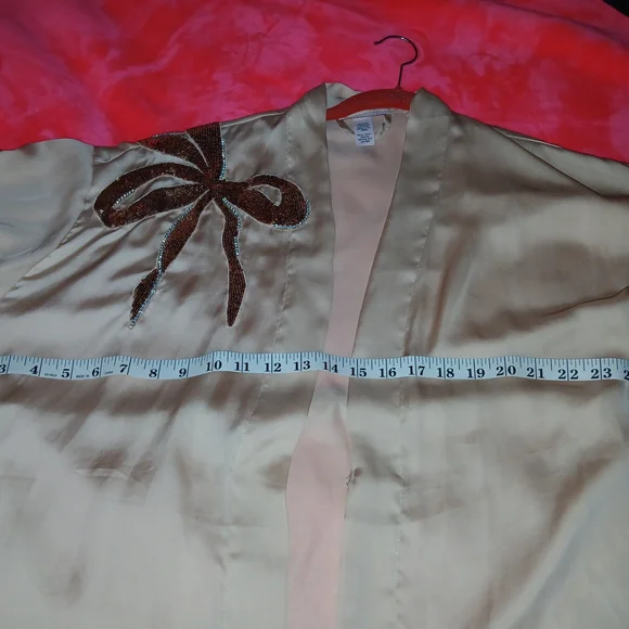 Victoria's Secret Georgette Satin Robe with Sequin Bow Gorgeous - Picture 13 of 16